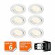 Lot de 6 Spot led encastrable complete orientable blanc avec ampoule gu10 230v eq. 50w, lumiere blanc neutre