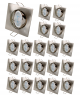 Lot de 20 Spot led carré 230v alu brossé 38° led blanc chaud