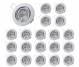 Lot de 20 Spot led ronde blanc orientable 38° blanc chaud