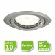 Kit complete de 10 Spots encastrable chrome mat orientable marque Kanlux avec GU10 LED 5W 3000K blanc chaud
