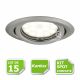 Kit complete de 15 Spots encastrable chrome mat orientable marque Kanlux avec GU10 LED 5W 3000K blanc chaud