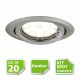Kit complete de 20 Spots encastrable chrome mat orientable marque Kanlux avec GU10 LED 5W 3000K blanc chaud