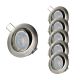 Lot de 5 Spot encastrable alu brossé orientable led 230v 7w blanc neutre 38°
