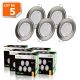 Lot de 5 spot led encastrable complète ronde fixe alu brossé eq. 50w blanc chaud