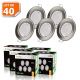 Lot de 40 spot led encastrable complète ronde fixe alu brossé blanc neutre eq. 50w