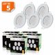 Lot de 5 Spot led complete ronde fixe eq. 50w blanc chaud