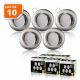 Lot de 10 spot led encastrable orientable aluminium brossé  avec ampoule led gu10 230v 5w 6000K