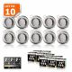 10 Spots led 3-step dimmable sans variateur 7w eq.56w blanc neutre orientable finition alu brossé