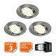 Lot de 3 spot led encastrable complet orientable alu brossé avec ampoule gu10 230v 5w, blanc neutre