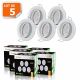 Lot de  5 Spot led orientable blanc avec ampoule gu10 230v  eq. 50w, blanc chaud 