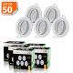 Lot de  50 Spot led orientable blanc avec ampoule gu10 230v  eq. 50w, blanc chaud 