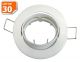 Lot de 30 supports encastrable aluminium orientable blanc Dia 81mm