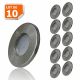 10X Spots LED Encastrables Alu Brossé Etanche IP44 Pour Salle de Bain Blanc Neutre