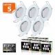 5 Spots led 3-step dimmable sans variateur 7w eq.56w blanc neutre finition blanc