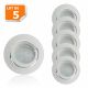 Lot de 5 Spot Led Encastrable Complete Blanc Orientable lumière Blanc Chaud eq. 50W ref.193