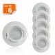 Lot de 6 Spot Led Encastrable Complete Blanc Orientable lumière Blanc Neutre eq. 50W ref.888