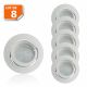 Lot de 8 Spot Led Encastrable Complete Blanc Orientable lumière Blanc Neutre eq. 50W ref.888