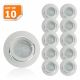 Lot de 10 Spot Led Encastrable Complete Blanc Orientable lumière Blanc Chaud eq. 50W ref.193