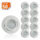 Lot de 50 Spot Led Encastrable Complete Blanc Orientable lumière Blanc Chaud eq. 50W ref.193