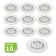 Lot de 10 Fixation de spot encastrable Classic White Diamètre 77mm ref. 932