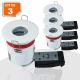 Lot de 3 Support de spot BBC Etanche IP65 Blanc 87mm avec douille GU10 automatique ref. 830W