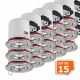 Lot de 15 Support de spot BBC Orientable Alu Brossé 100mm avec douille GU10 automatique ref. 819