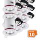 Lot de 10 Support de spot BBC Orientable Blanc diametre 90mm avec douille GU10 ref. 826